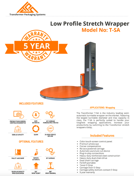 Transformer Semi Automatic Stretch Wrapper